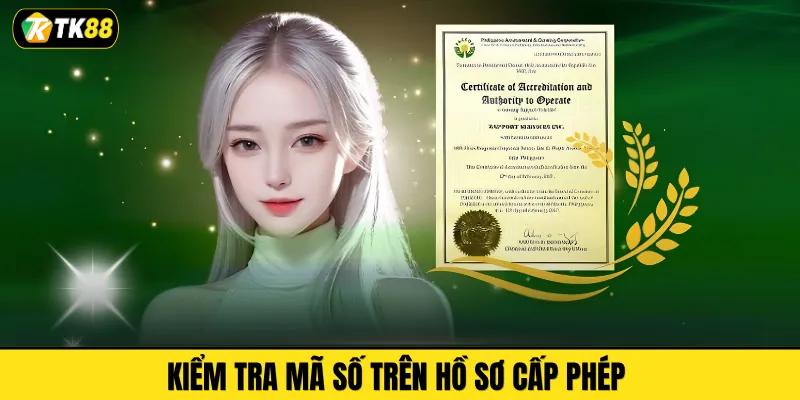 Kiểm tra mã số trên hồ sơ cấp phép 